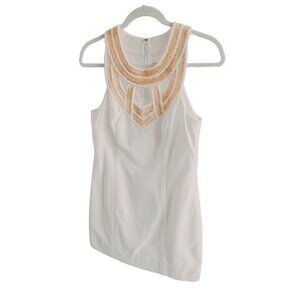 Lilly Pulitzer size 0 carlton shift dress in resort white gold detail